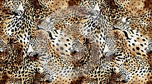 Seamless leopard pattern. Abstract animals pattern