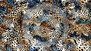 Seamless leopard pattern. Abstract animals pattern