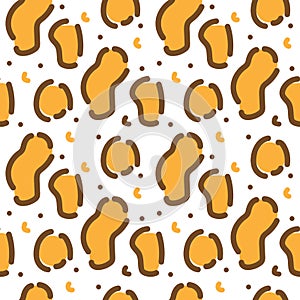 Seamless leopard pattern, vector illustration, orange and brown