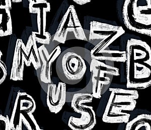 Seamless letters pattern. Hand draw letter pattern.