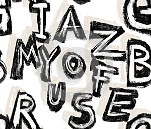 Seamless letters pattern. Hand draw letter pattern.