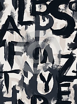 Seamless letters pattern. Hand draw letter pattern.