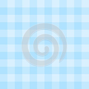 Seamless light blue checked background with squares. Gingham pattern for tablecloths, plaid, clothes, wrapping, bedding.