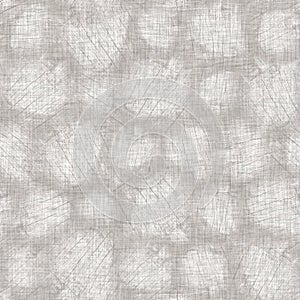 Seamless light grey woven collage linen texture background. Flax hemp fiber natural pattern. Organic fibre close up