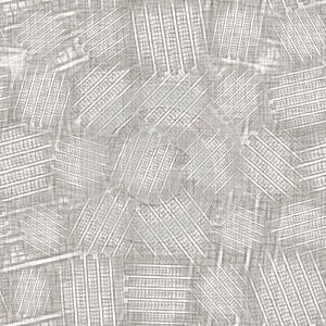 Seamless light grey woven collage linen texture background. Flax hemp fiber natural pattern. Organic fibre close up