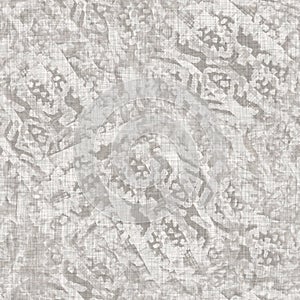 Seamless light grey woven collage linen texture background. Flax hemp fiber natural pattern. Organic fibre close up