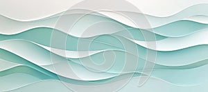 Seamless Light Mint Gradient Wave Texture Banner Background, Abstract Elegant Presentation Template