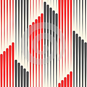 Seamless Line Background. Black and Red Striped Texture