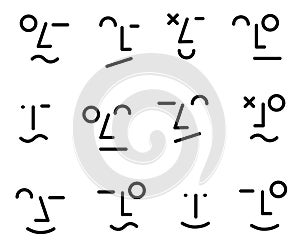 Seamless line doodle memphis pattern emoticon icons emotional intelligence