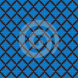 Seamless Line Thai blue pattern, The Arts of Thailand, Thai pattern