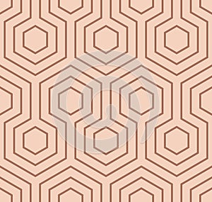 Seamless linear geometric pattern of hexagon figure