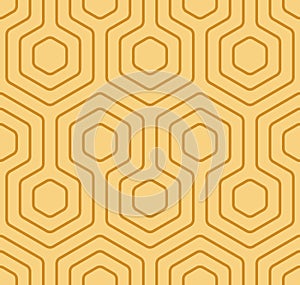 Seamless linear geometric pattern of hexagon figure