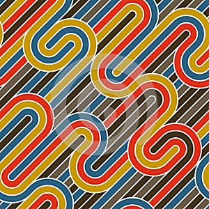 Seamless lines pattern, stripy geometric vector abstract background, linear stripy net, optical maze, web network.