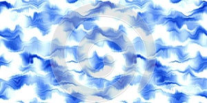 Water blur degrade alcohol ink border background. Seamless liquid flow stripe effect. Distorted tie dye wash variegated photo