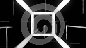 Seamless loop abstract background geometric patterns square. Video for live concert music video. Black and white loop