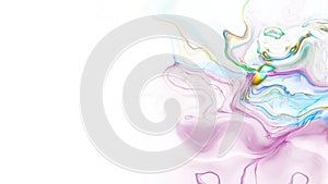 Seamless loop background of colored shapes morphing and melting together over white background