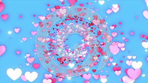 Seamless Loop hearts Tunnel Background