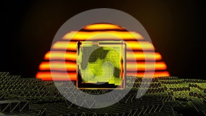 Seamless loop retro style rotating cube 80s style. Abstract background. Looped animation. generated 3d render, music