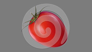 Seamless loop of tomato spinning. Alpha channel included.