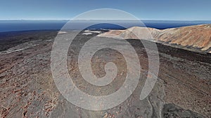 Seamless looped aerial of Timanfaya, Lanzarote, Canary islands