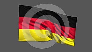 Seamless looping Germany flag waving in the wind,Alpha channel is included