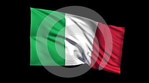 Seamless looping Italian Republic flag waving in t