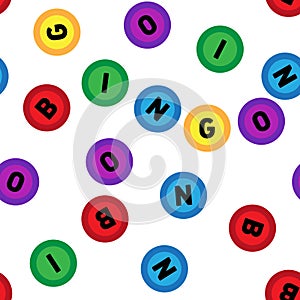 Seamless lotto pattern isolated on white background.Bingo