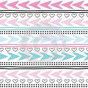 Seamless love arrow aztec pattern vector illustration
