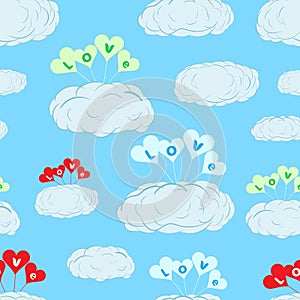 Seamless love clouds