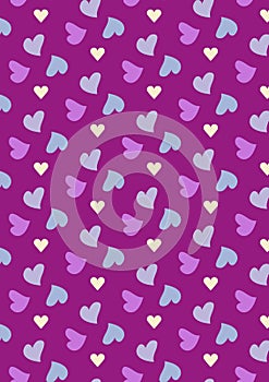 Seamless love pattern background with hearts. Vector repeating texture