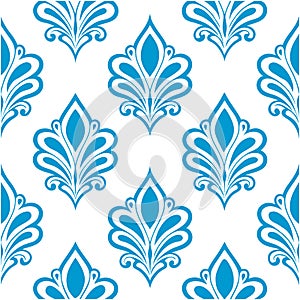 Seamless Luxury Damask Floral Ornament Pattern Vector Design. photo