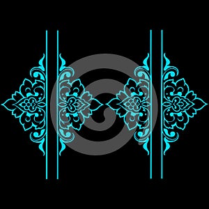 Seamless Luxury Damask Floral Ornament Pattern Vector Design. photo