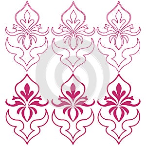 Seamless Luxury Damask Floral Ornament Pattern Vector Design. photo