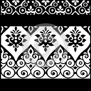 Seamless Luxury Damask Floral Ornament Pattern Vector Design. photo