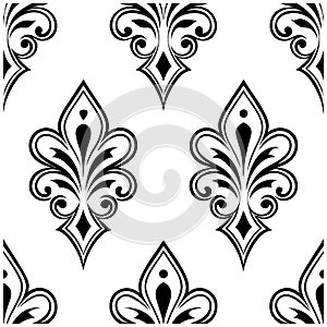 Seamless Luxury Damask Floral Ornament Pattern Vector Design. photo