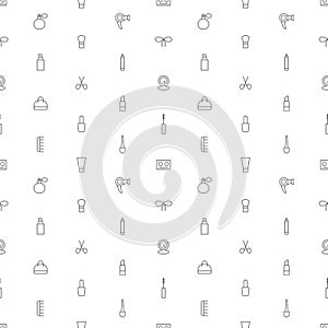 Seamless make up icons pattern on white background