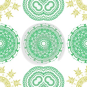 Seamless mandala. Abstract pattern floral diwali ornament. Vector illustration