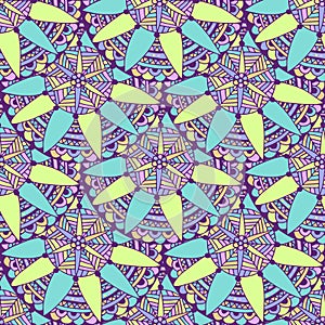 Seamless mandala background in vector. Tribal ethnic pattern. Zentangle for adult coloring book page or textile design
