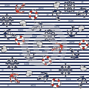 Seamless marine pattern