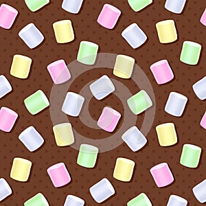 Seamless marshmallow pattern - polka dot back.