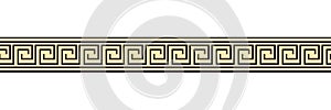 Seamless meander patterns. Greek meandros, fret or key. Ornament for Acient Greece style borders. Vector illustration