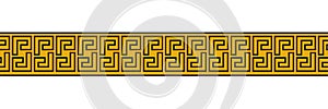 Seamless meander patterns. Greek meandros, fret or key. Ornament for Acient Greece style borders. Vector illustration