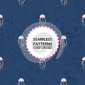 Seamless medusa vector pattern. Background illustration.