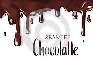 Seamless melting chocolate border frame template