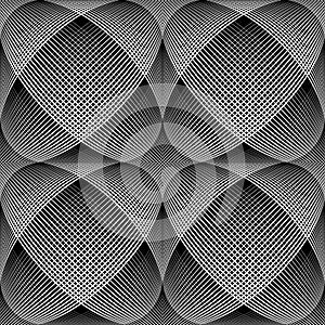 Seamless meshy op art pattern. 3D illusion. photo
