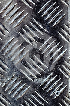 Seamless metal floor plate with diamond pattern, anti slip stainless steel sheet and plate, ribbed metal sheet, silver metal grip