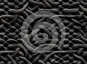 Seamless Metal Floor Plate With Diamond Pattern.Black metal background or black steel surface. SEAMLESS PATTERN. Created