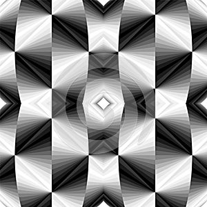 Seamless Metallic Polygonal Geometric Pattern.Concave Background Shimmering from Dark to Light Tones Creates Optical Volume Effect