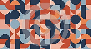 Seamless Mid-Century Modern Geometric Pattern Background