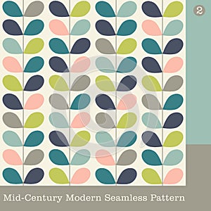 Seamless mid century modern vector pattern